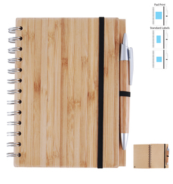 LRL9757s - Bamboo Cover Notebook with Pen
