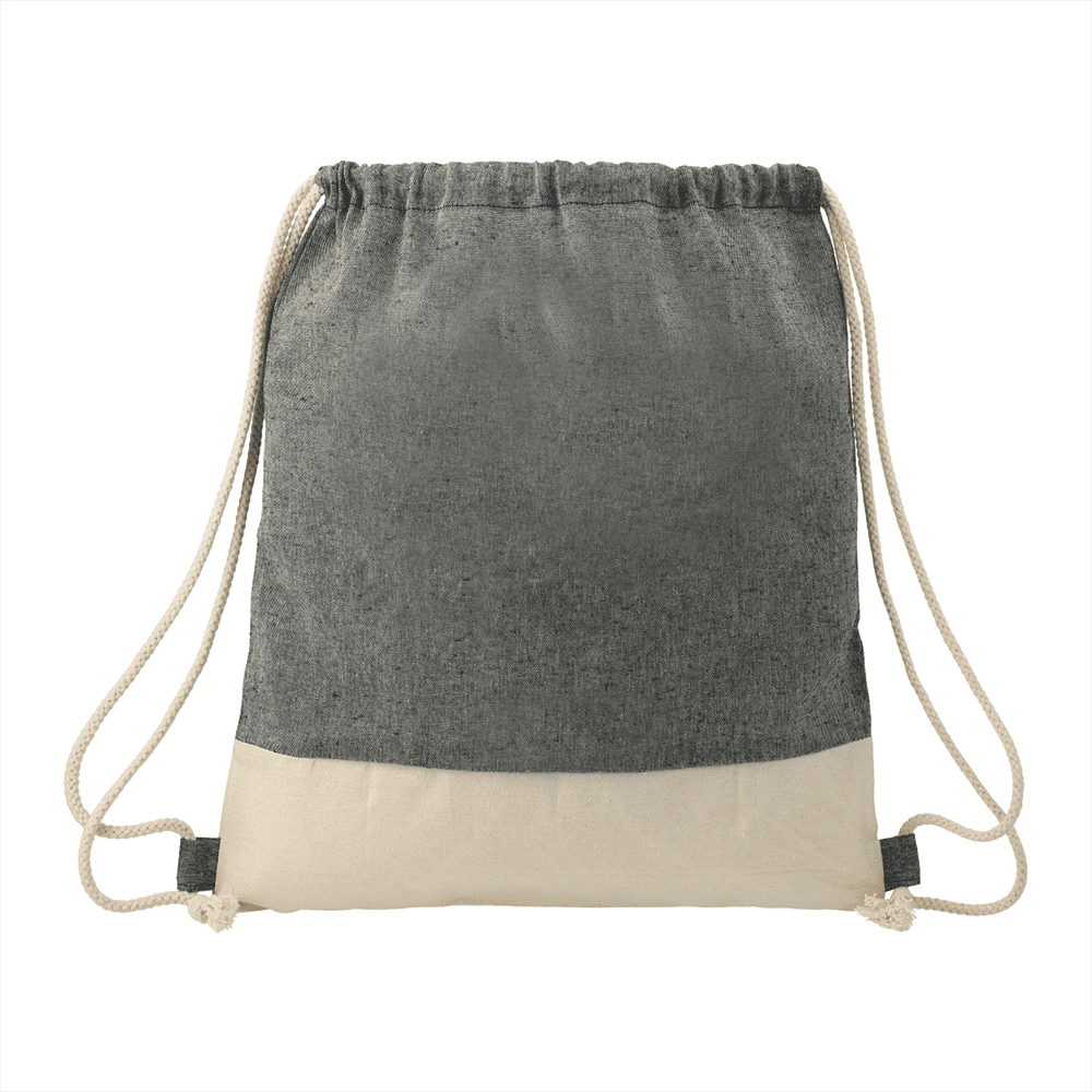 Split Recycled Cotton Drawstring Bag - Image 2